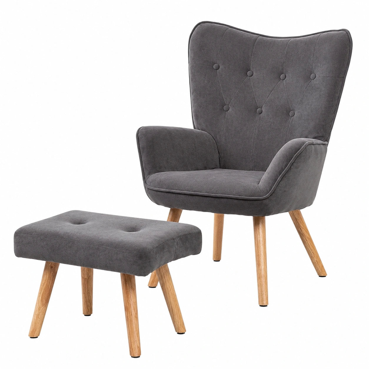 Fauteuil relax, en velours, coloris gris, pour le salon