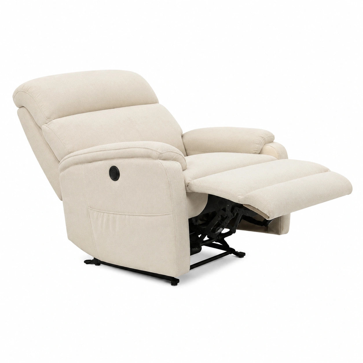 Fauteuil relax, avec prise intégrée, coloris beige, pour le salon