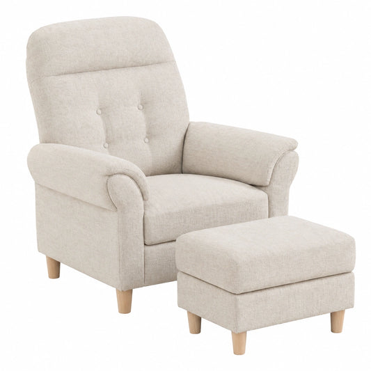 Fauteuil relax, réglable, rembourré, coloris beige, pour le salon