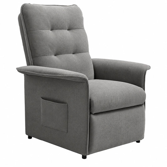 Fauteuil relax, réglable, coloris gris, pour le salon