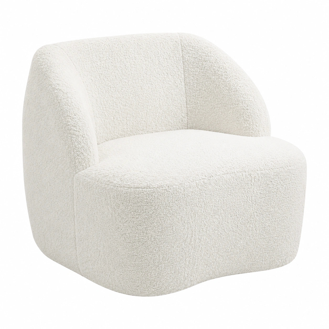 Fauteuil relax, en velours, coloris blanc et crème, pour le salon