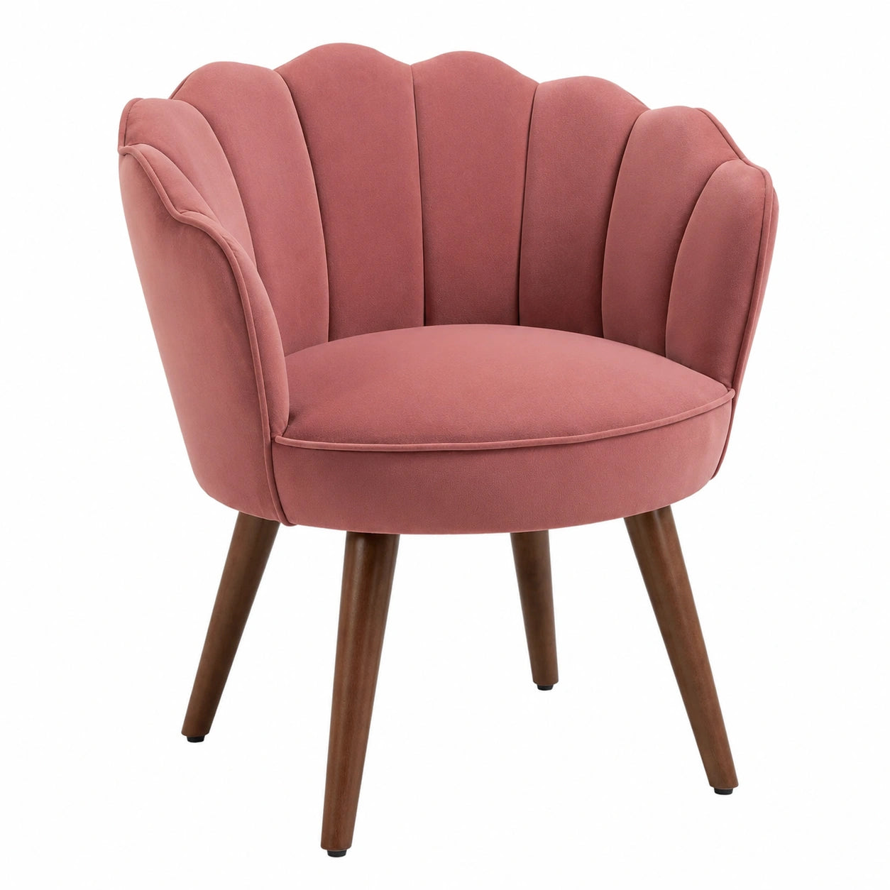 Fauteuil, en velours, coloris rose, pour le salon ou la chambre