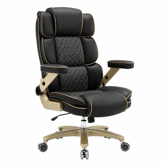 Bureau, pivotant, réglable, en cuir, coloris noir, pour l’espace de travail
