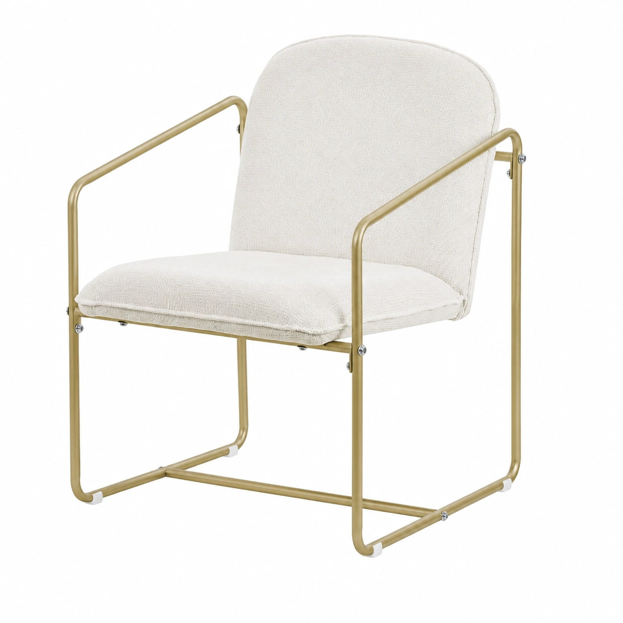 Fauteuil relax, rembourré, en acier, coloris doré, pour le salon