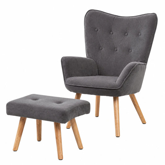Fauteuil relax, en velours, coloris gris, pour le salon