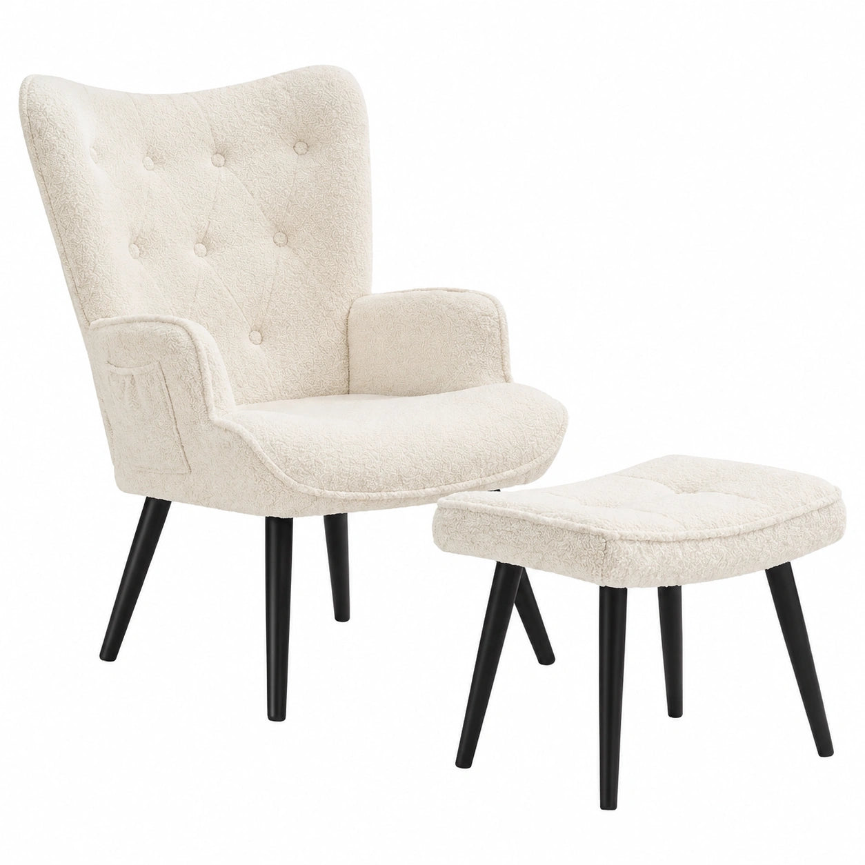 Fauteuil, en tissu, coloris blanc, pour le salon ou la chambre