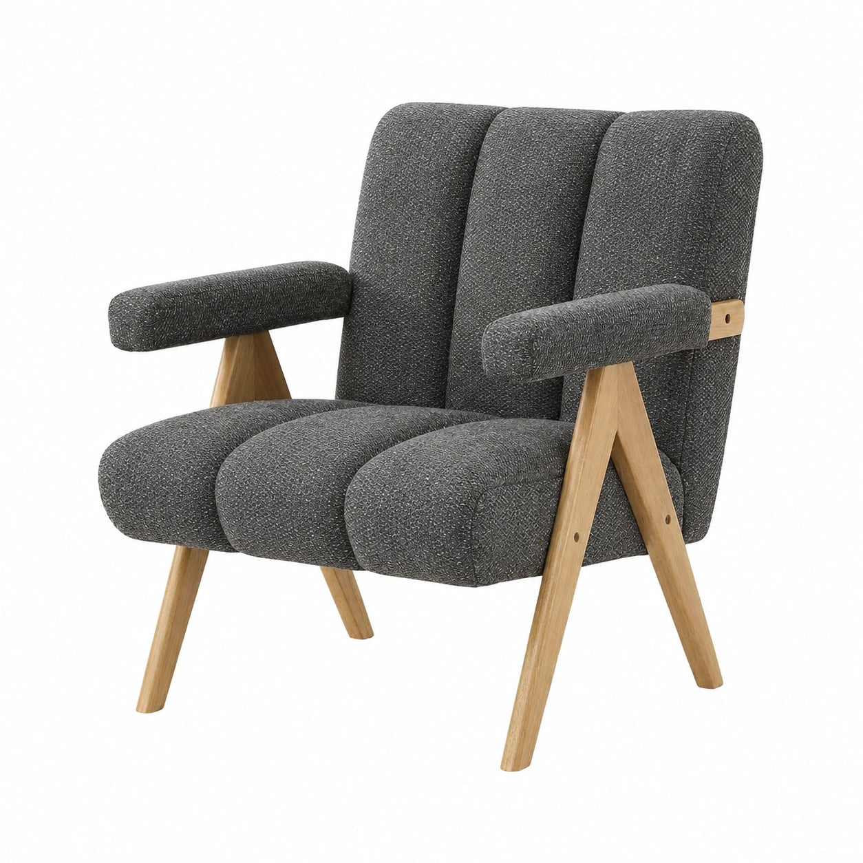 Fauteuil, rembourré, coloris gris, pour le salon ou la chambre