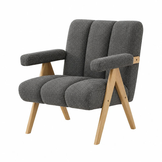 Fauteuil, rembourré, coloris gris, pour le salon ou la chambre