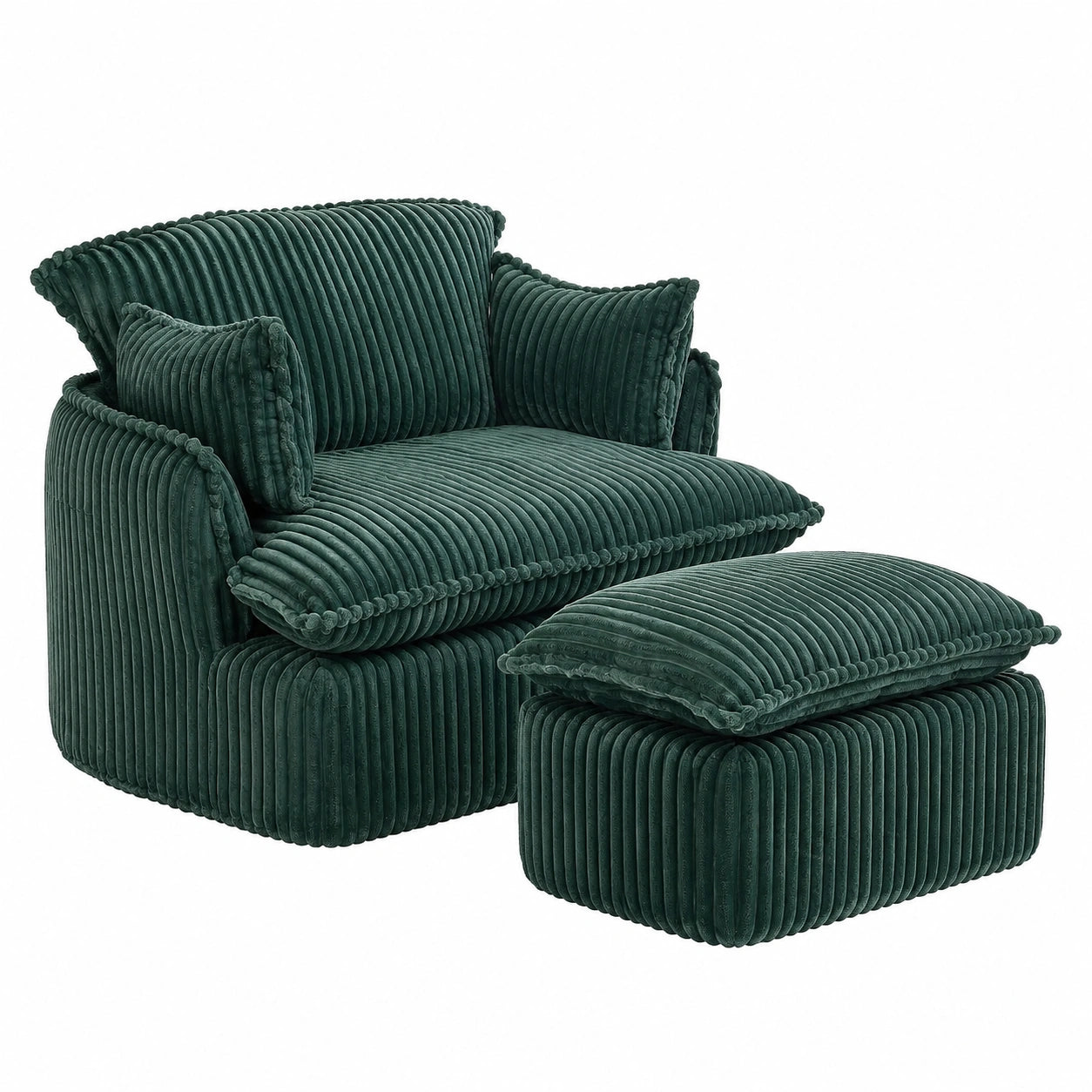 Fauteuil, en velours côtelé et tissu, pour le salon ou la chambre