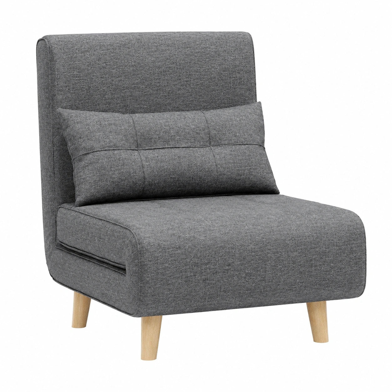 Canapé convertible, réglable, coloris gris, 1 place, pour le salon ou la chambre d’amis