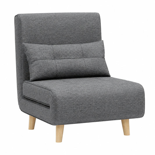 Canapé convertible, réglable, coloris gris, 1 place, pour le salon ou la chambre d’amis