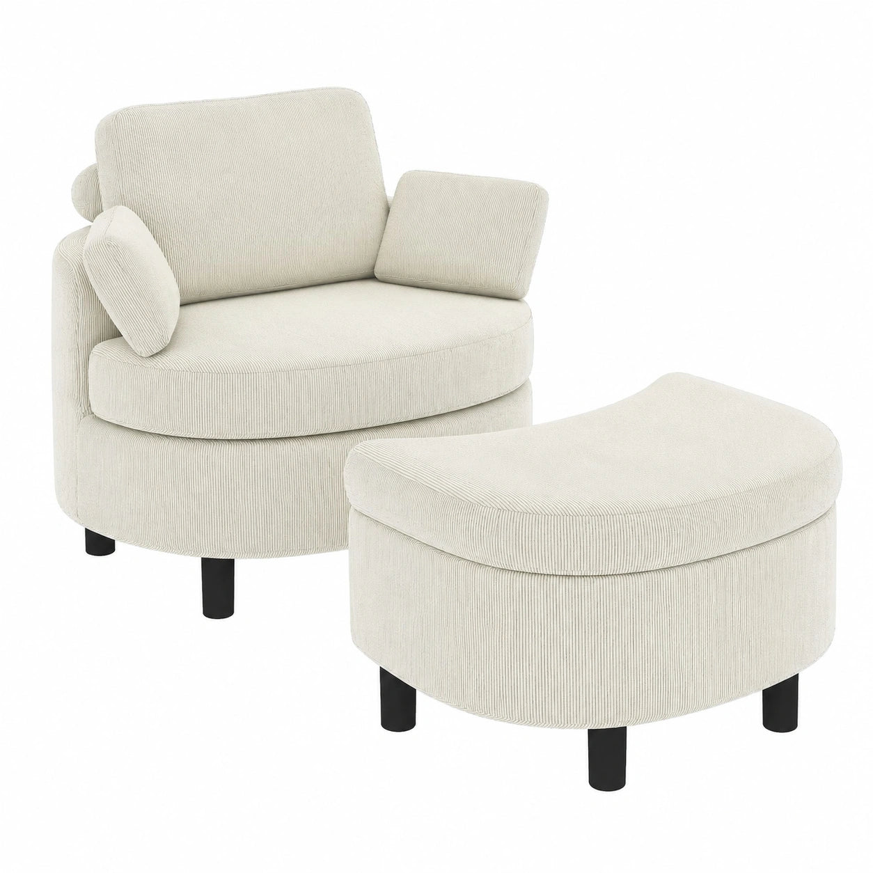 Fauteuil relax, en velours côtelé, réglable, avec rangement, rembourré, pour le salon