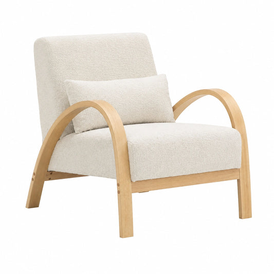 Fauteuil, coloris beige, 82 x 70 x 83,5 cm, pour le salon ou la chambre