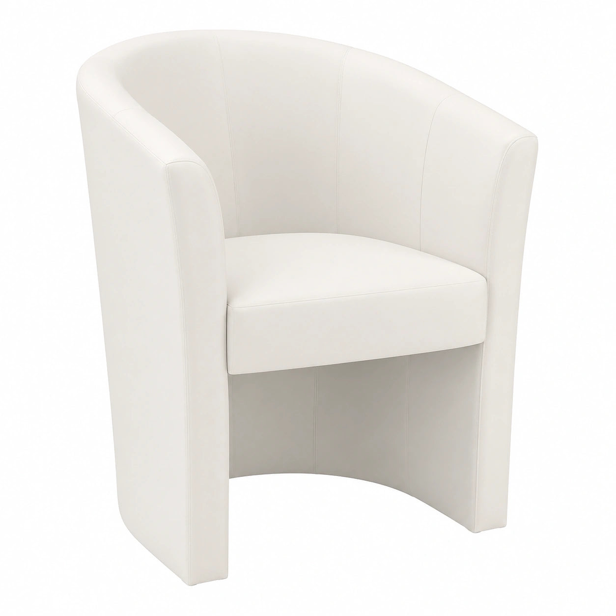 Fauteuil, en cuir, rembourré, coloris blanc, pour le salon ou la chambre