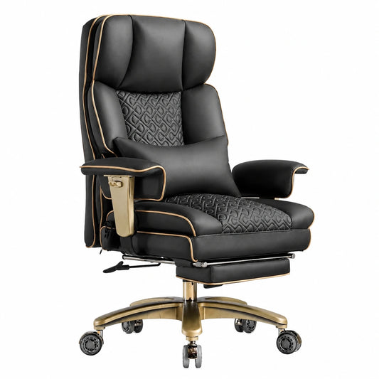 Bureau, réglable, en cuir, coloris noir, pour l’espace de travail